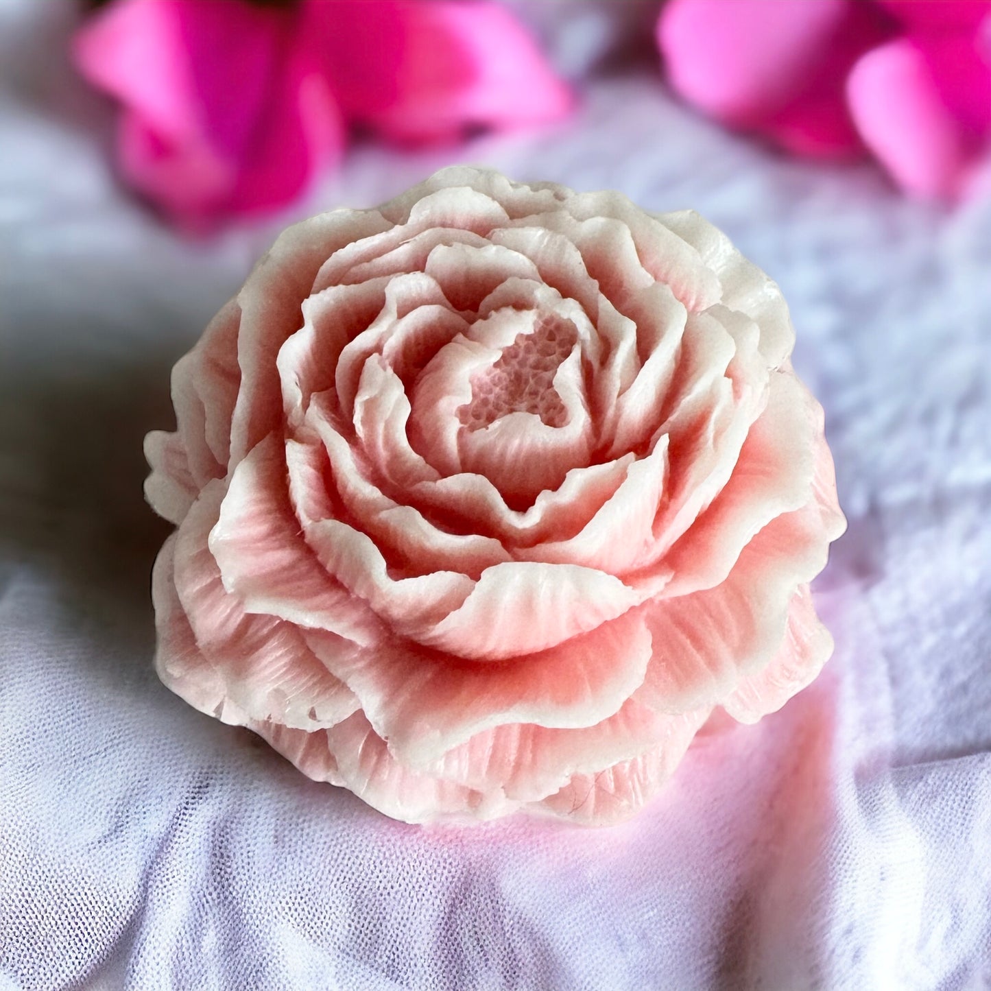 Pink Rose - Triple Butter Peony Flower Soap - Tru & Ra