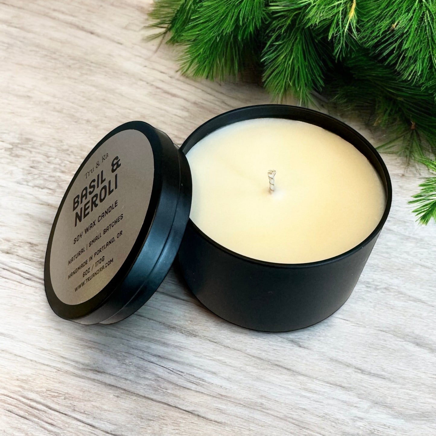Basil & Neroli - Soy Wax Candle - Tru & Ra