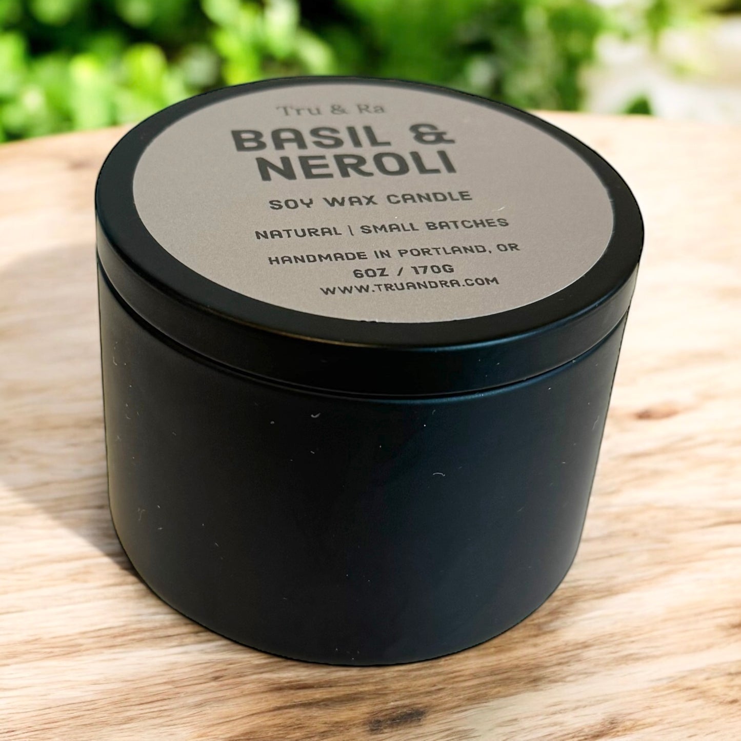 Basil & Neroli - Soy Wax Candle - Tru & Ra