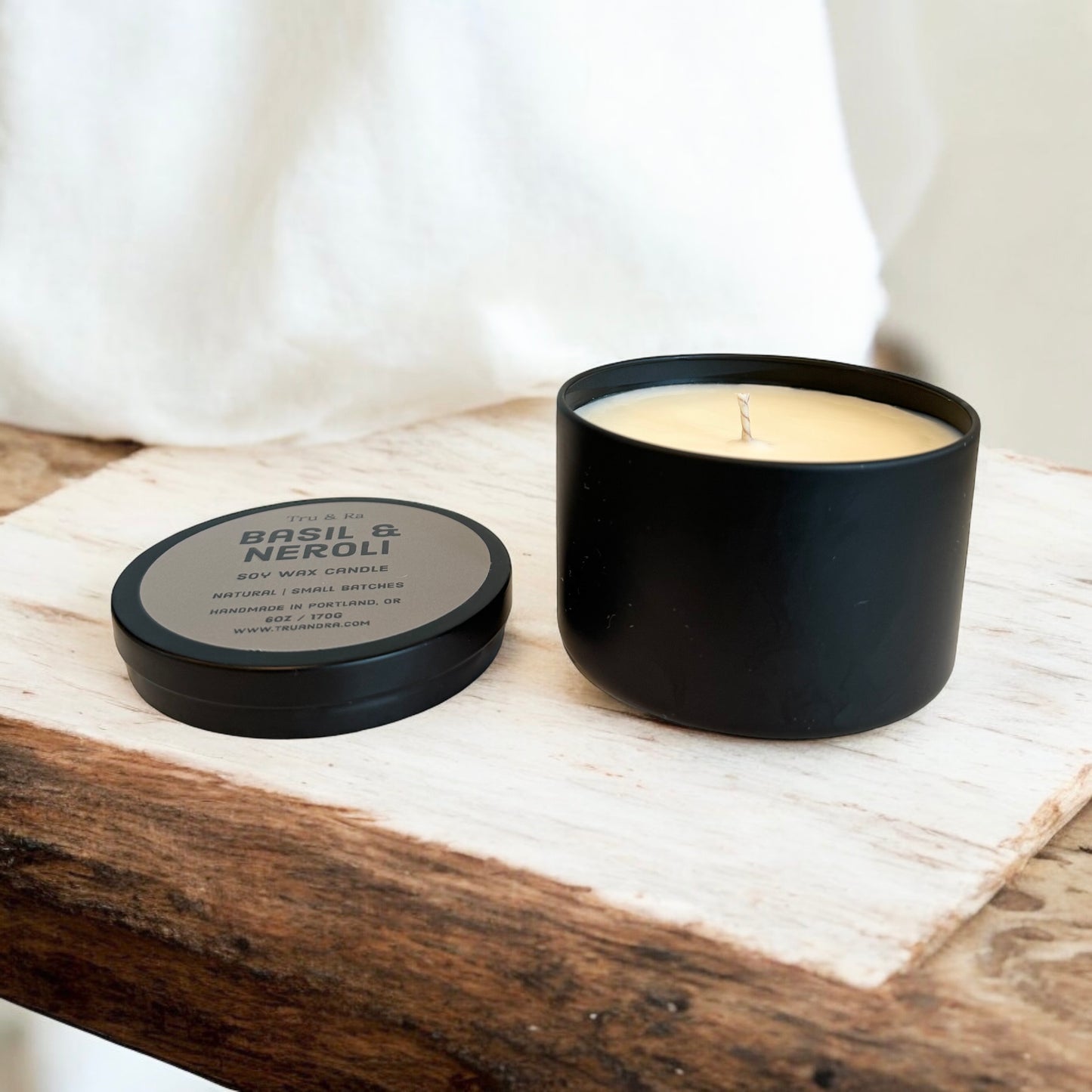 Basil & Neroli - Soy Wax Candle - Tru & Ra