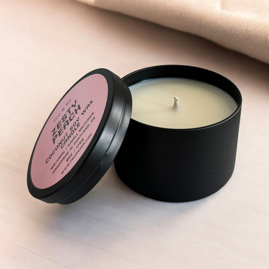 Zesty Peach - Coconut Soy Wax Candle - Tru & Ra