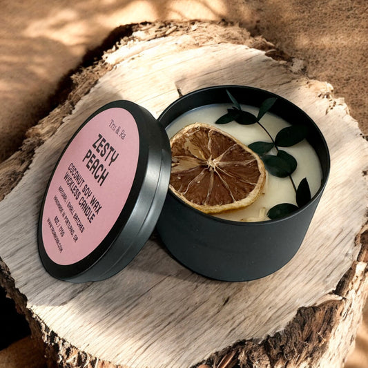 Zesty Peach - Coconut Soy Wax Wickless Candle - Tru & Ra