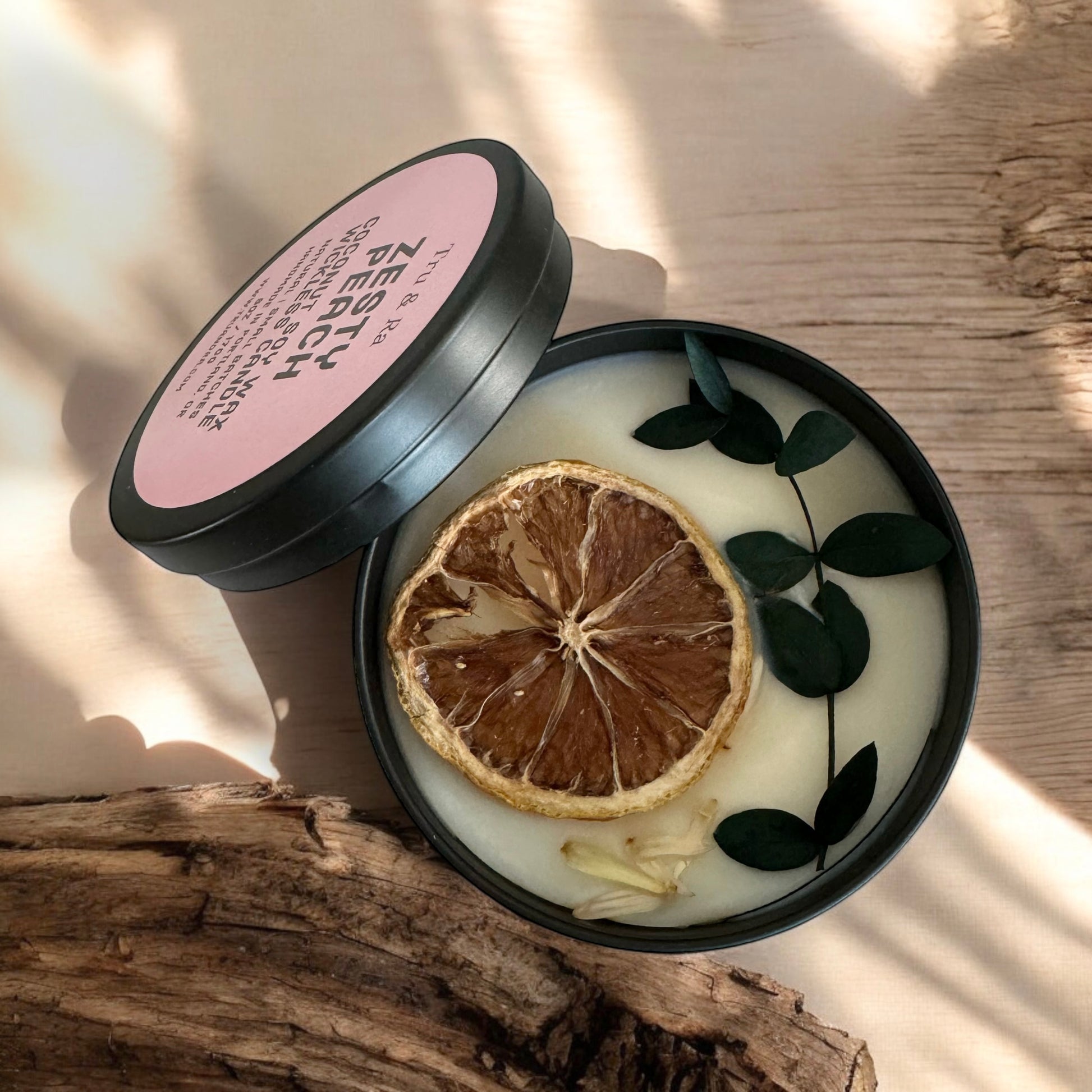 Zesty Peach - Coconut Soy Wax Wickless Candle - Tru & Ra