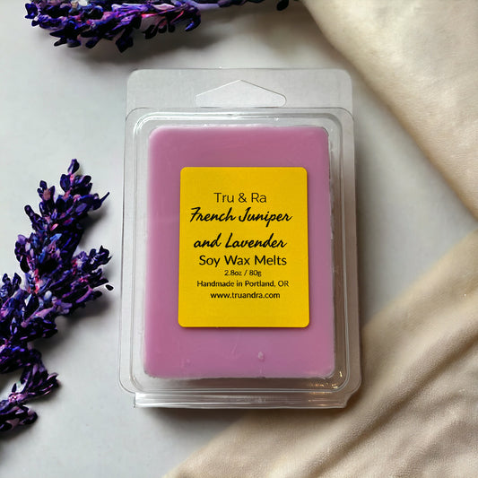 French Juniper and Lavender Soy Wax Melts - Tru & Ra